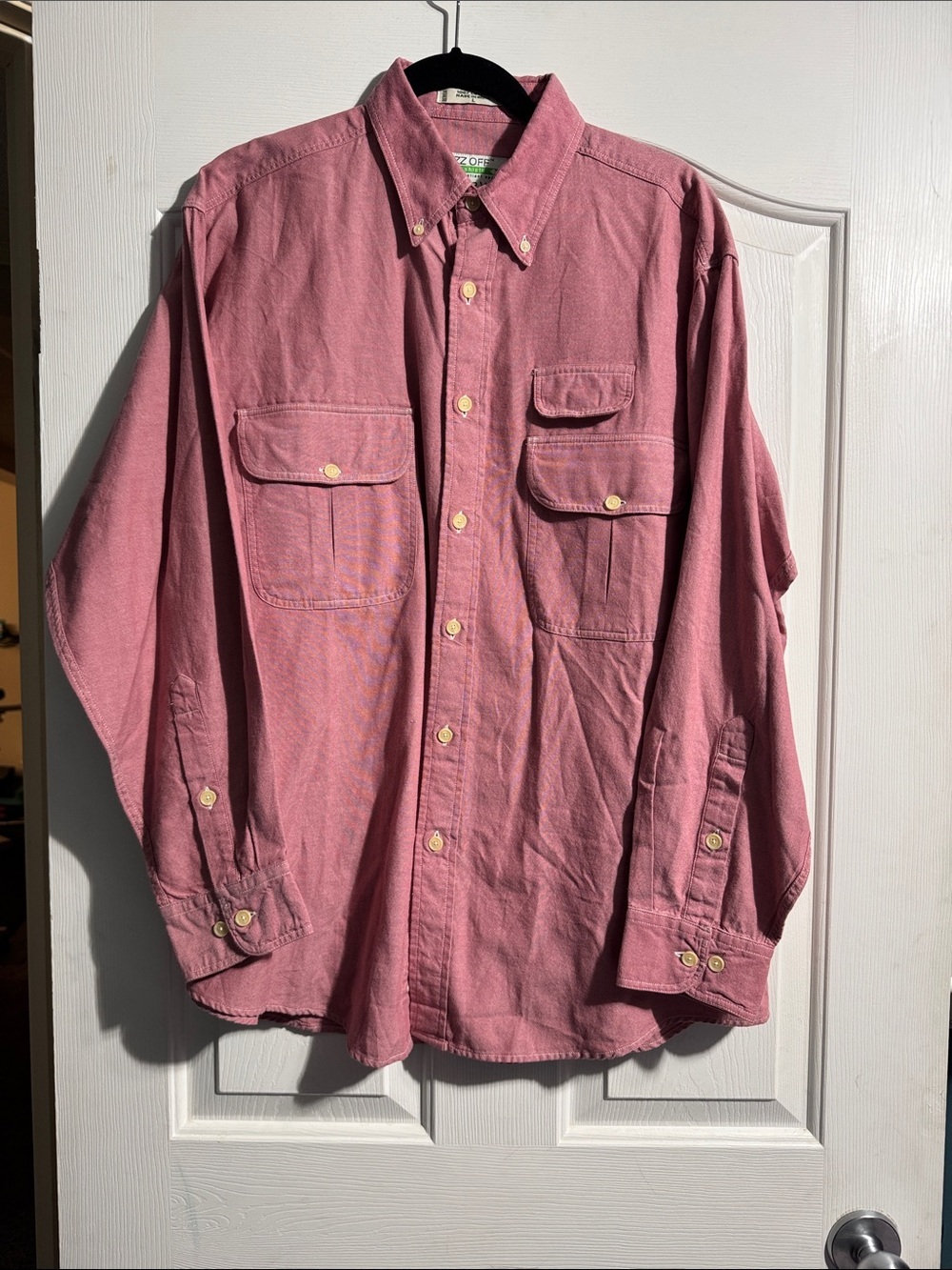 Orvis Buzz Off Button Down Shirt Large Pink Outdoor Fishing Hiking Gorpcore